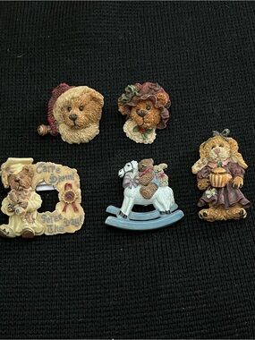 Vintage Boyds Bears Bearwear Resin Pins Brooches Lot of 5 Collectible
